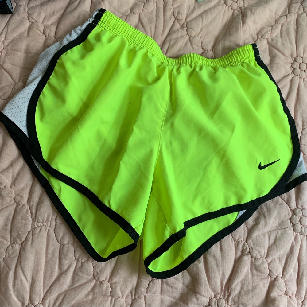Neon Yellow Nike running shorts